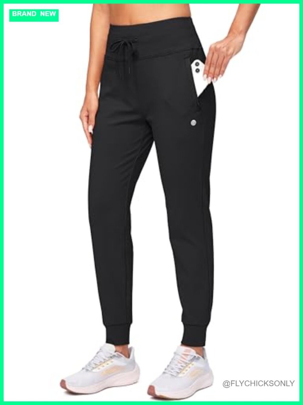 Fleece Lined Joggers High Waisted Water Resistant Thermal Sweatpants Running